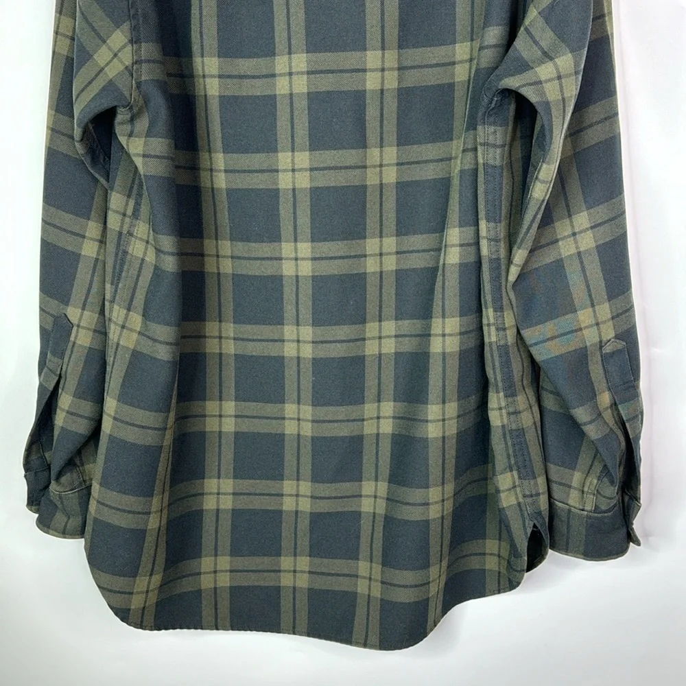 Gander Mountain Black Green Long Sleeve Button Down Shirt Size Medium